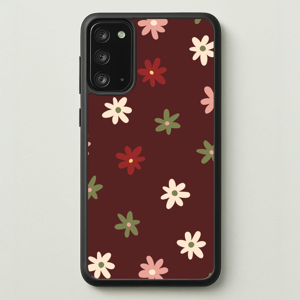 Dark Whimsical Flower Pattern - Floral Phone Case for Galaxy Note 20
