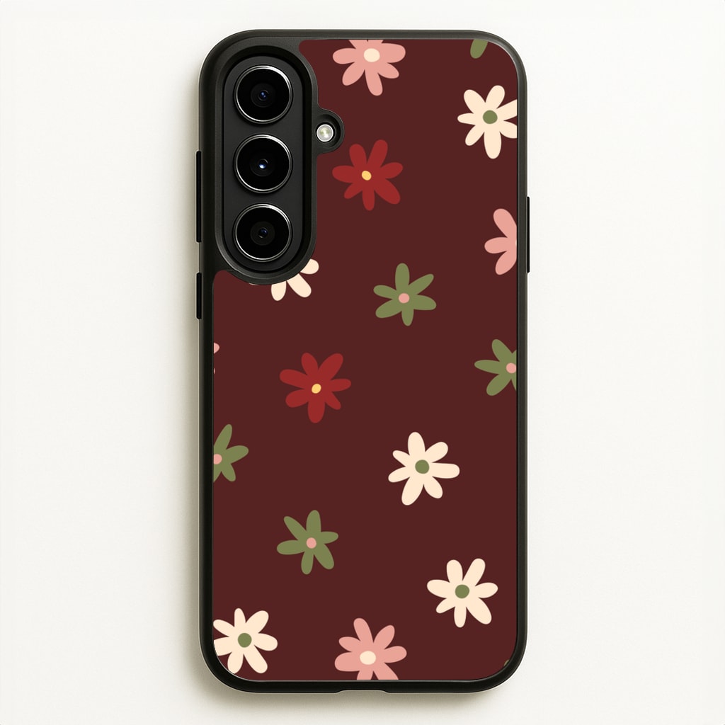 Dark Whimsical Flower Pattern - Floral Phone Case for Galaxy A56