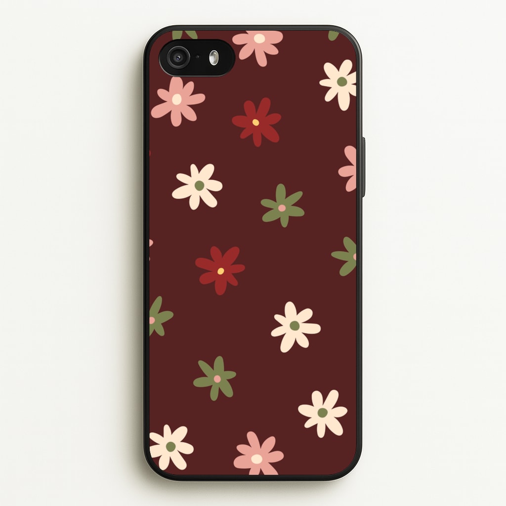 Dark Whimsical Flower Pattern - Floral Phone Case for iPhone 5 / 5s / SE 2016