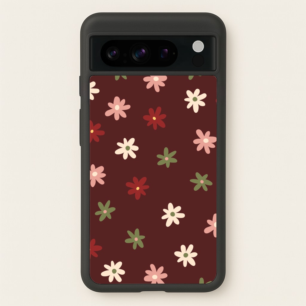 Dark Whimsical Flower Pattern - Floral Phone Case for Google Pixel 8 Pro