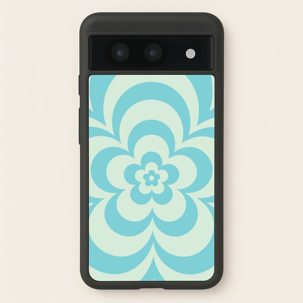 Teal Abstract Flower Pattern - Floral Phone Case for Google Pixel 8a