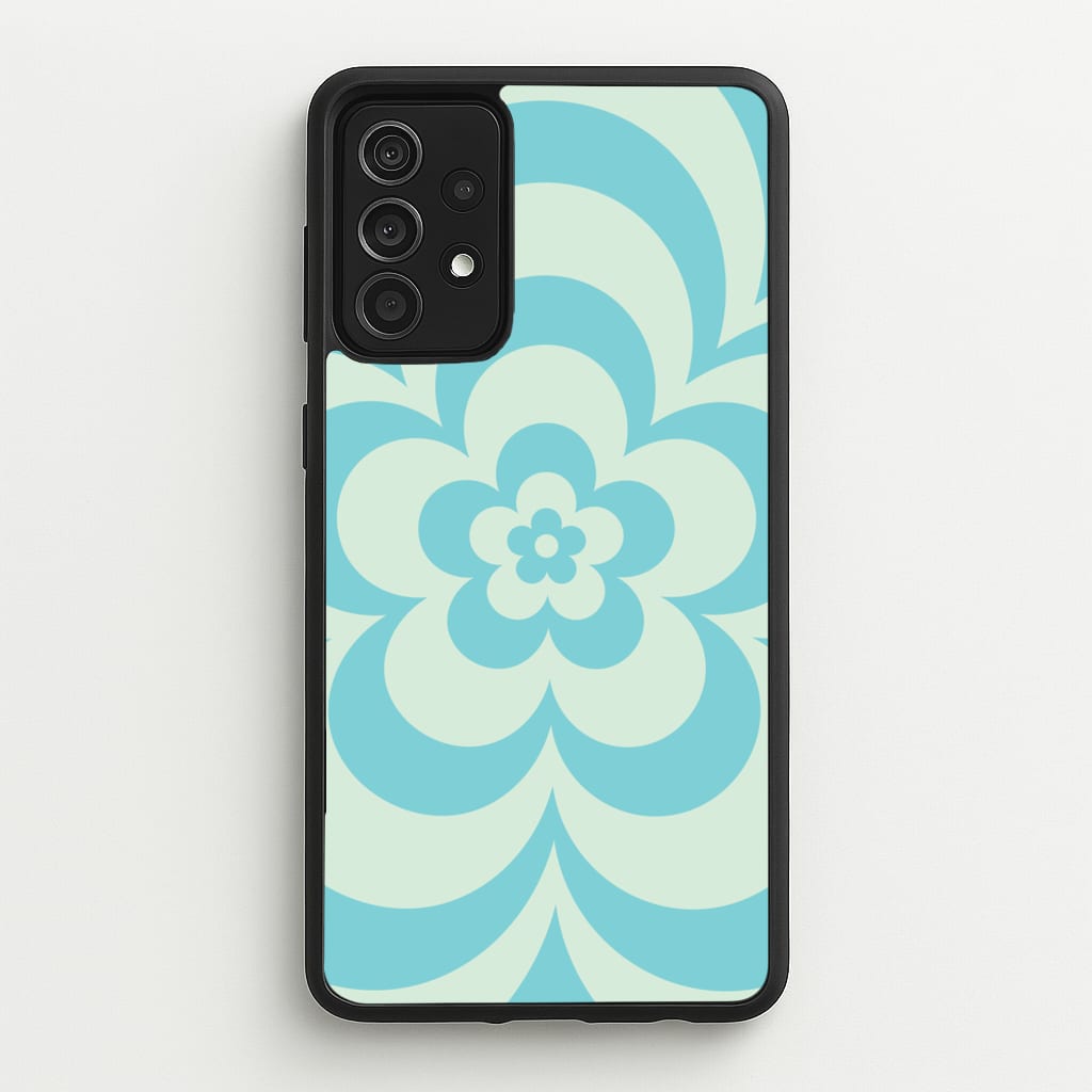 Teal Abstract Flower Pattern - Floral Phone Case for Galaxy A52 / A52s