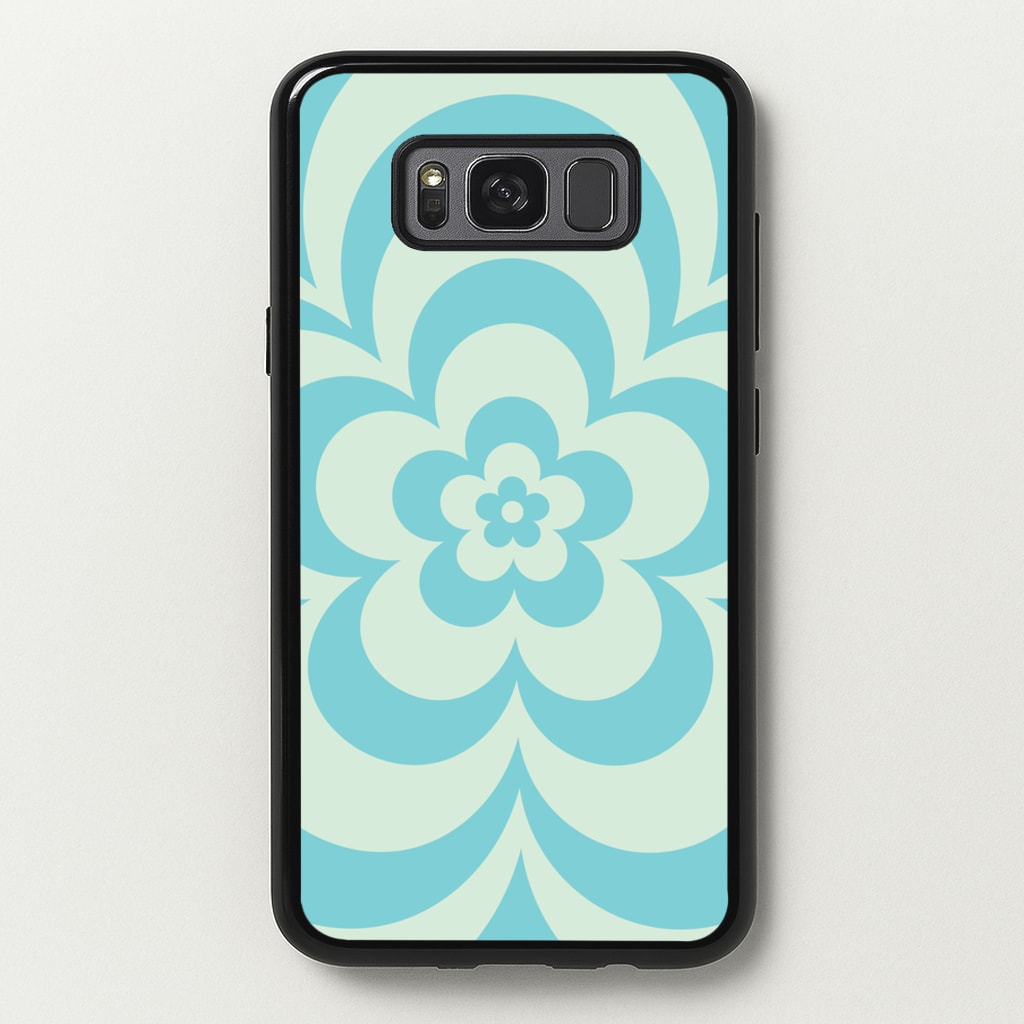 Teal Abstract Flower Pattern - Floral Phone Case for Galaxy S8