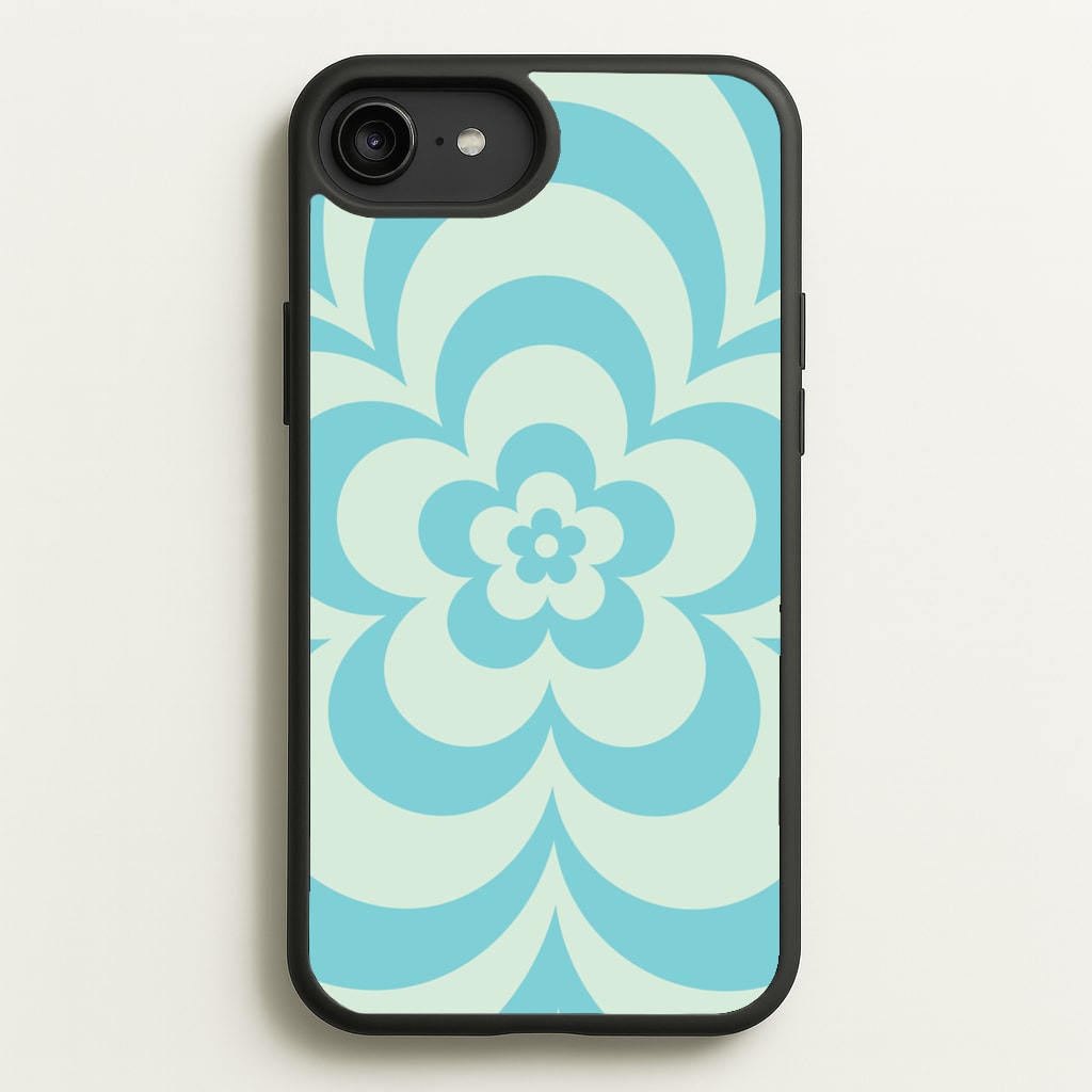 Teal Abstract Flower Pattern - Floral Phone Case for iPhone 6 Plus / 7 Plus / 8 Plus