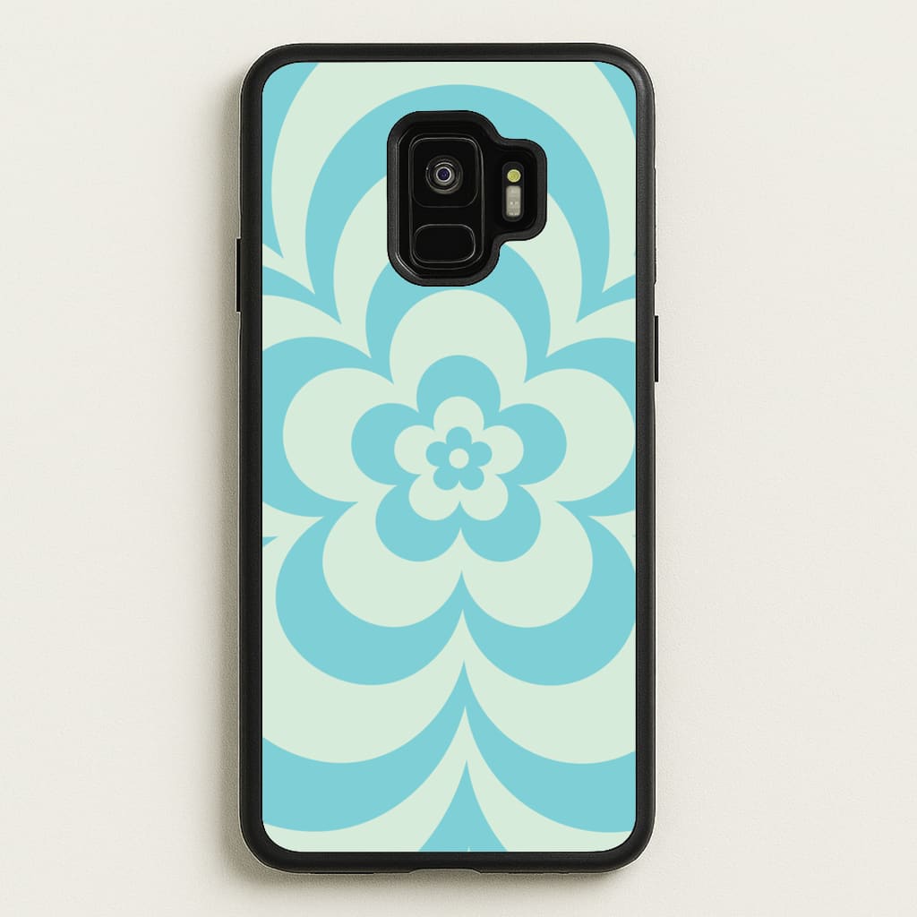 Teal Abstract Flower Pattern - Floral Phone Case for Galaxy S9