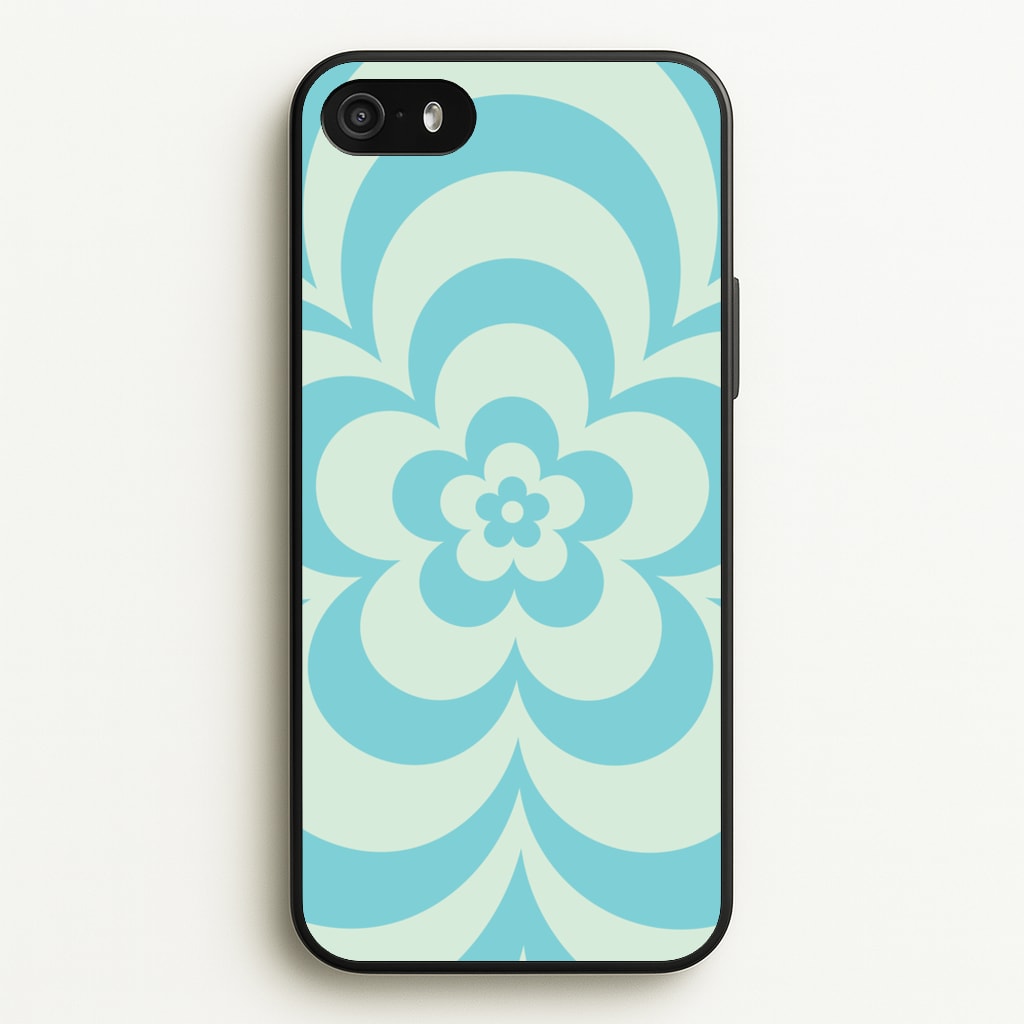 Teal Abstract Flower Pattern - Floral Phone Case for iPhone 5 / 5s / SE 2016