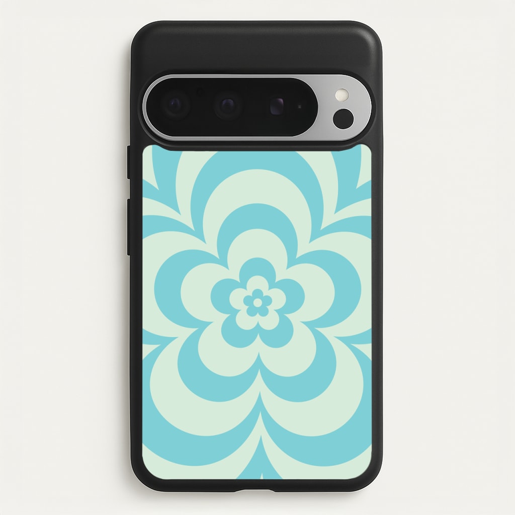 Teal Abstract Flower Pattern - Floral Phone Case for Google Pixel 9 Pro XL