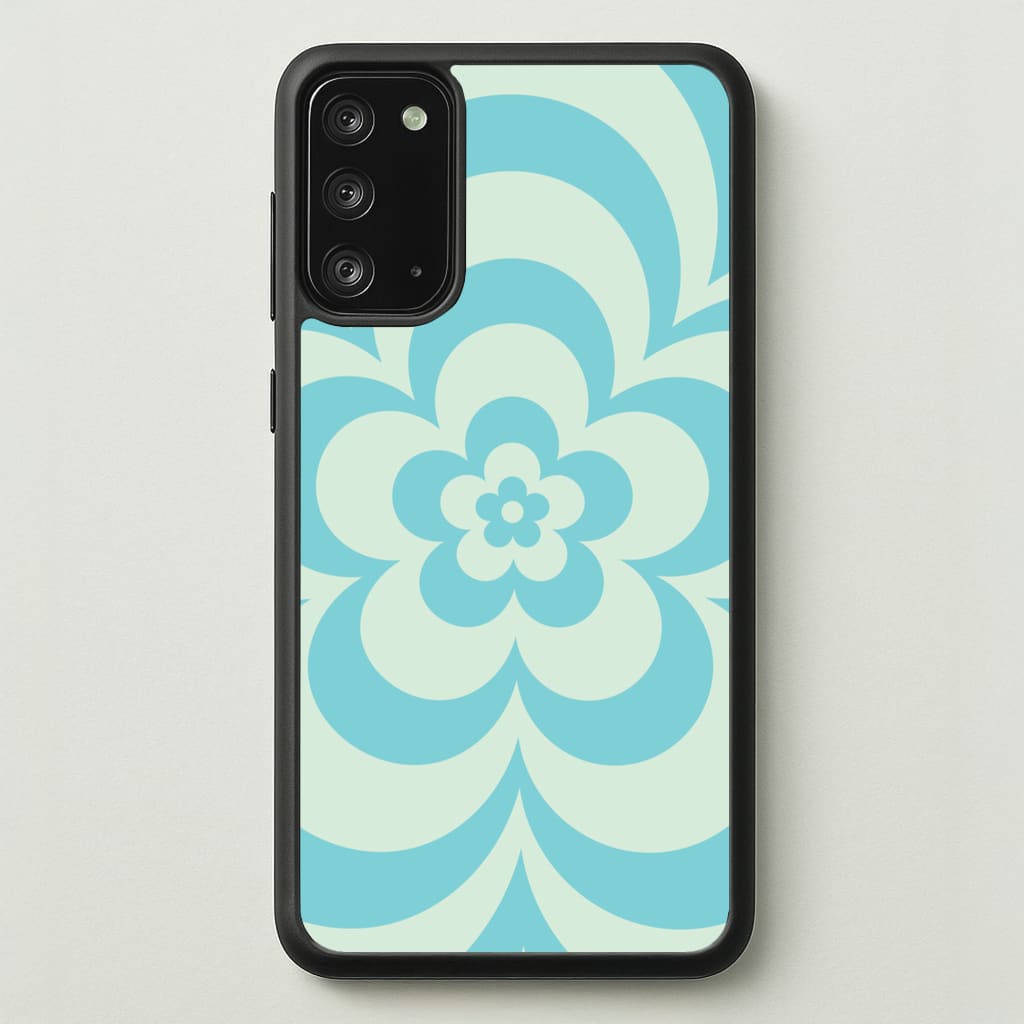 Teal Abstract Flower Pattern - Floral Phone Case for Galaxy Note 20