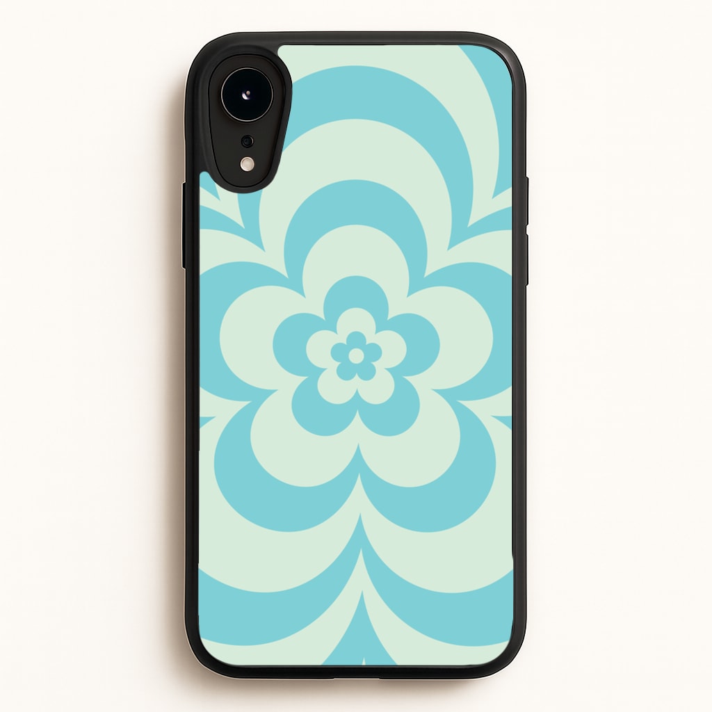 Teal Abstract Flower Pattern - Floral Phone Case for iPhone XR