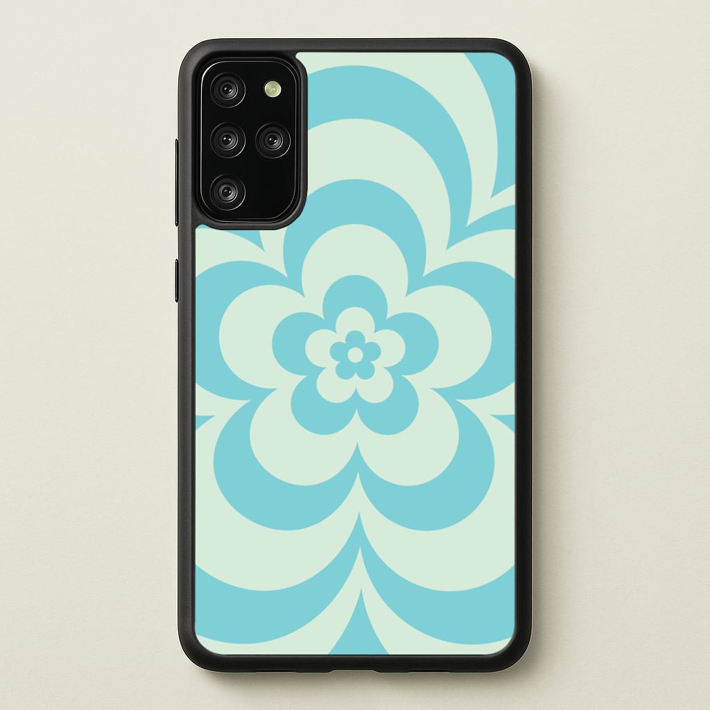 Teal Abstract Flower Pattern - Floral Phone Case for Galaxy S20 Plus