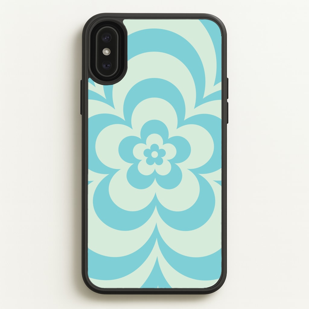 Teal Abstract Flower Pattern - Floral Phone Case for iPhone XS Max