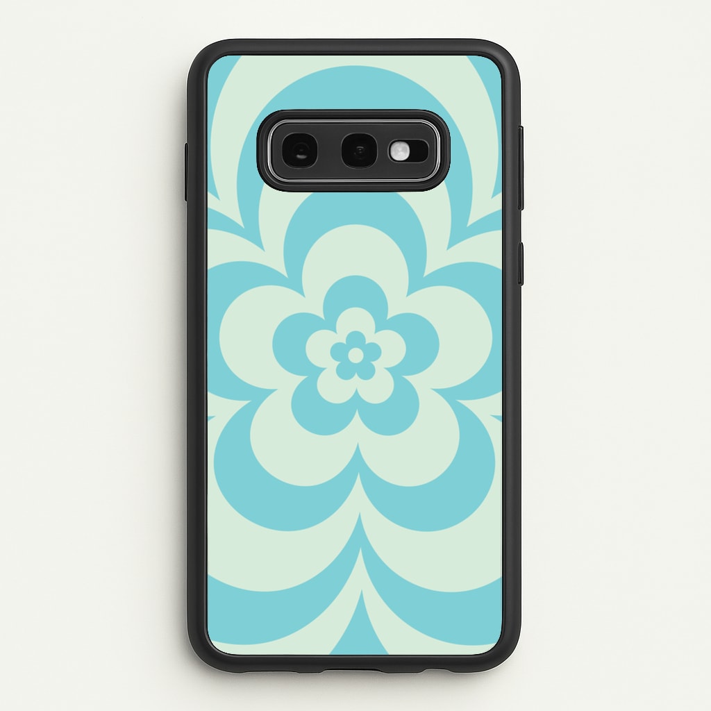Teal Abstract Flower Pattern - Floral Phone Case for Galaxy S10e