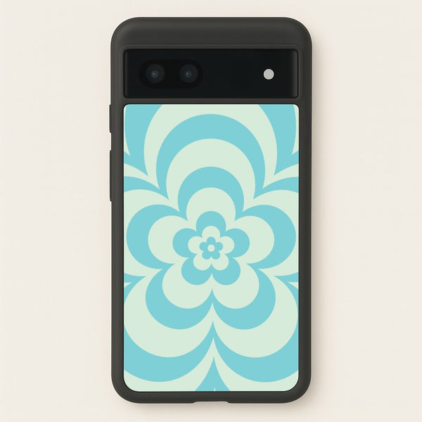 Teal Abstract Flower Pattern - Floral Phone Case for Google Pixel 7a