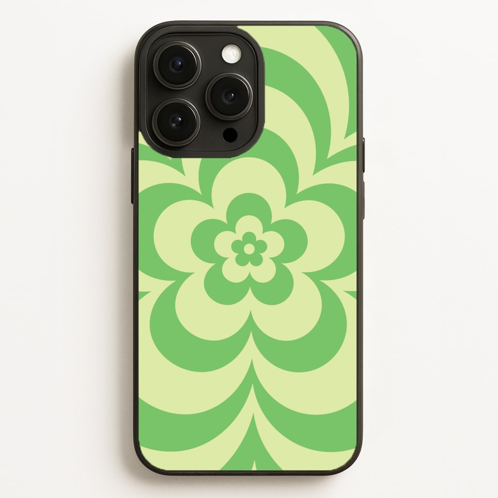 Green Abstract Flower Pattern - Floral Phone Case for iPhone 16 Pro Max