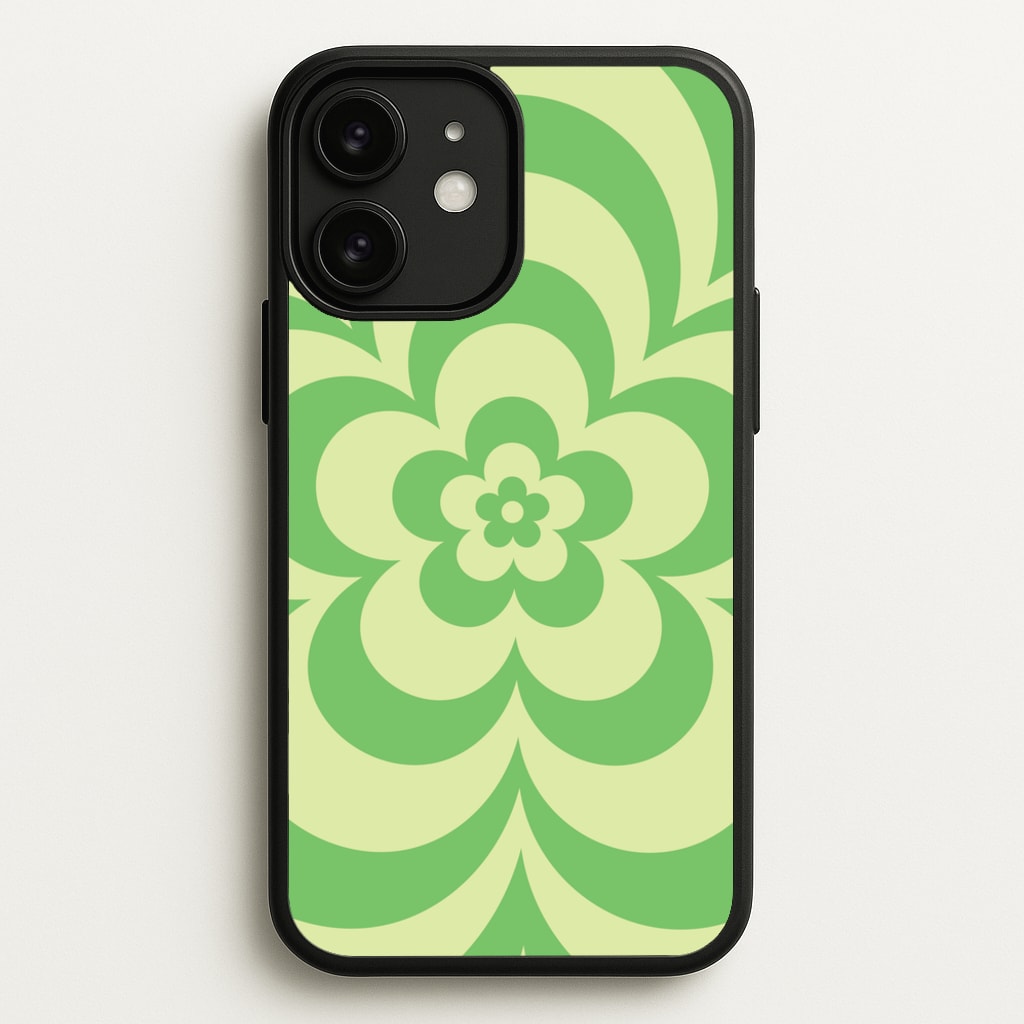 Green Abstract Flower Pattern - Floral Phone Case for iPhone 11