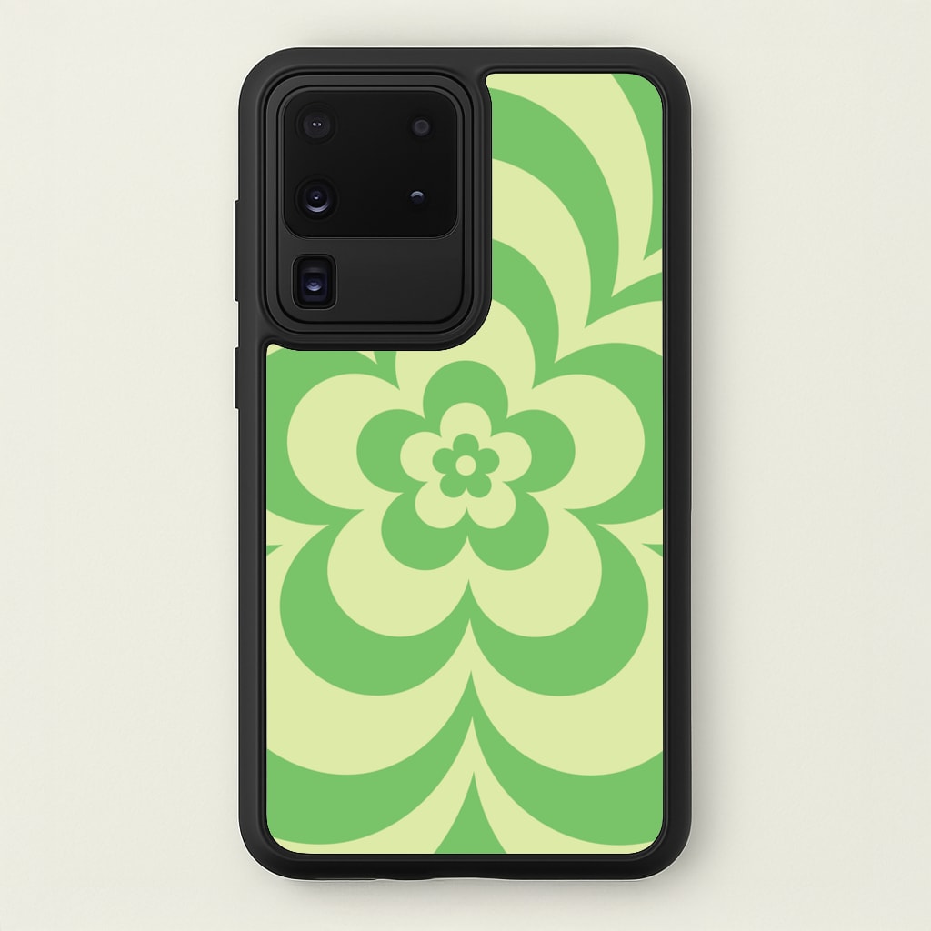 Green Abstract Flower Pattern - Floral Phone Case for Galaxy S20 Ultra