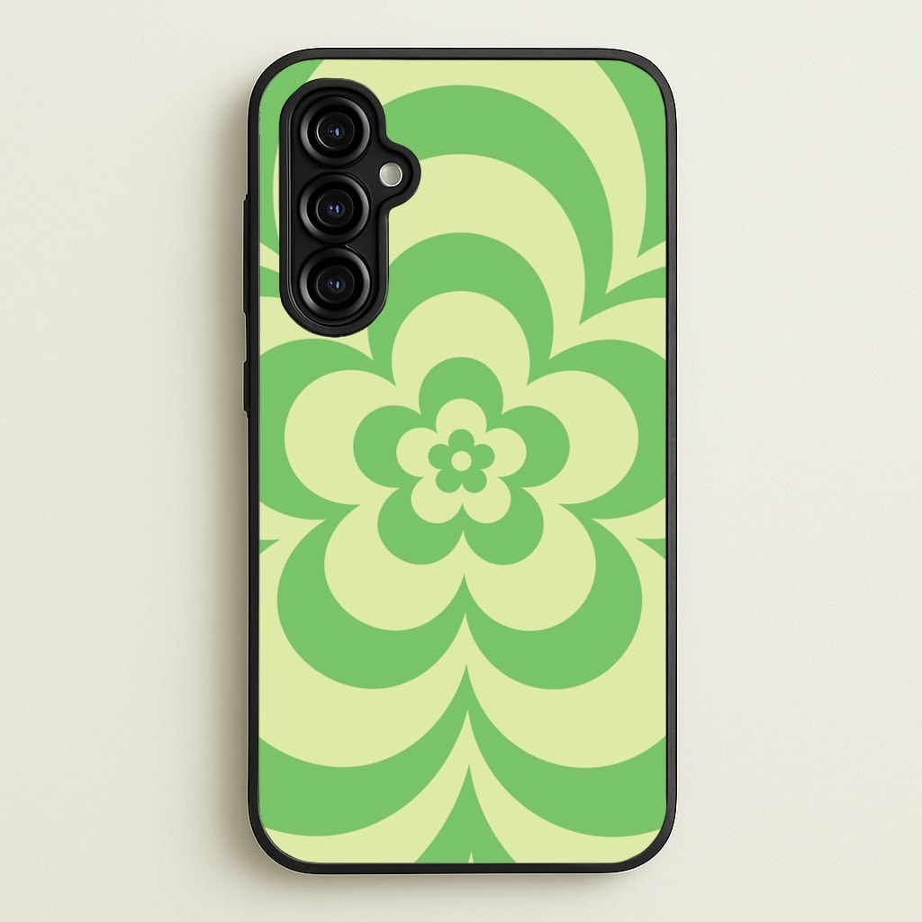 Green Abstract Flower Pattern - Floral Phone Case for Galaxy A54