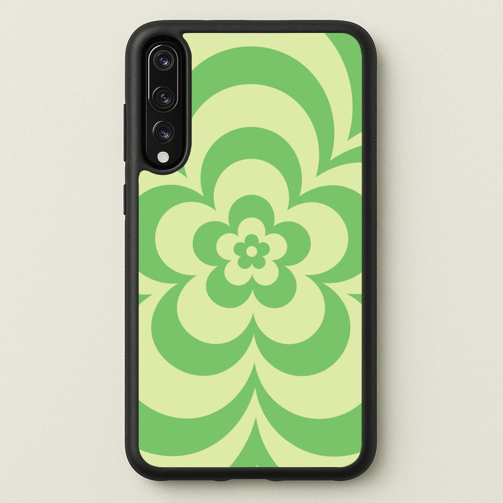 Green Abstract Flower Pattern - Floral Phone Case for Huawei P20 Pro