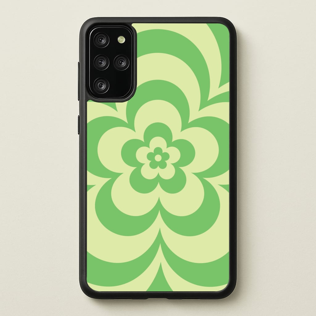 Green Abstract Flower Pattern - Floral Phone Case for Galaxy S20 Plus
