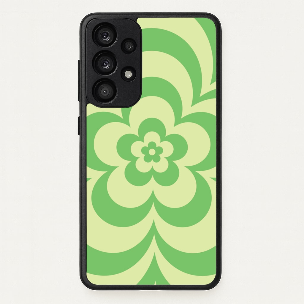 Green Abstract Flower Pattern - Floral Phone Case for Galaxy A53