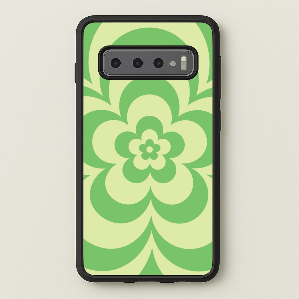 Green Abstract Flower Pattern - Floral Phone Case for Galaxy S10