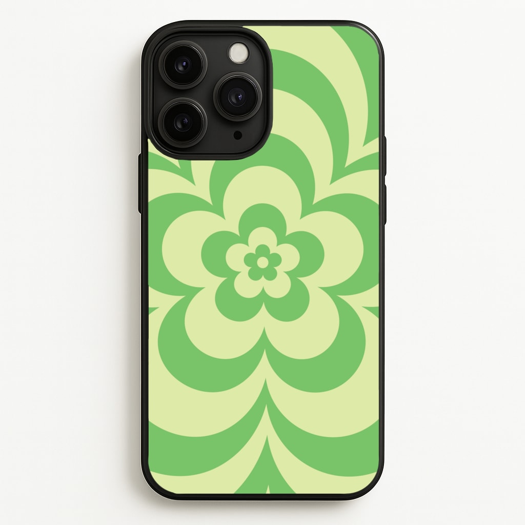 Green Abstract Flower Pattern - Floral Phone Case for iPhone 11 Pro