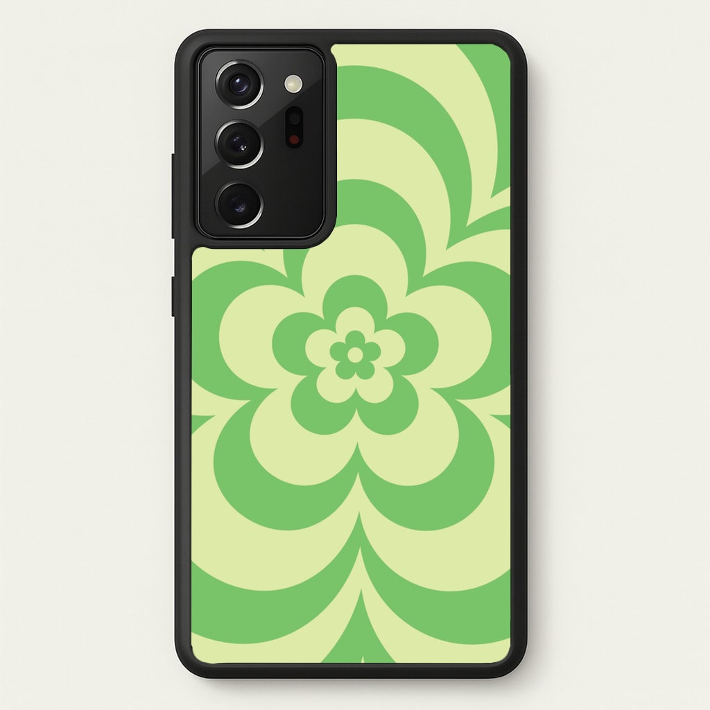 Green Abstract Flower Pattern - Floral Phone Case for Galaxy Note 20 Ultra