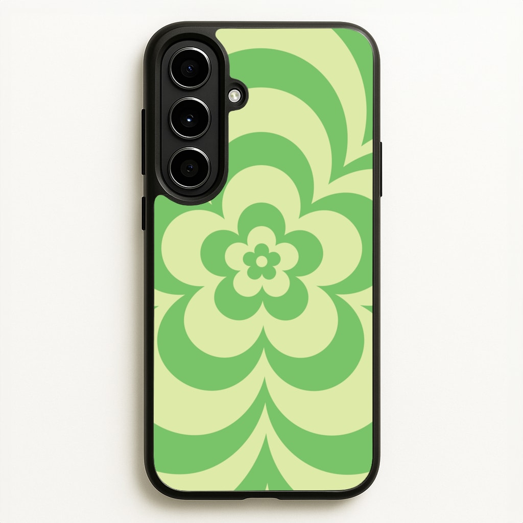 Green Abstract Flower Pattern - Floral Phone Case for Galaxy A56