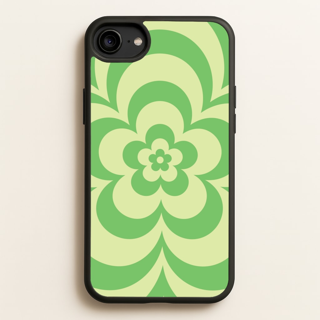 Green Abstract Flower Pattern - Floral Phone Case for iPhone 6 / 7 / 8 / SE