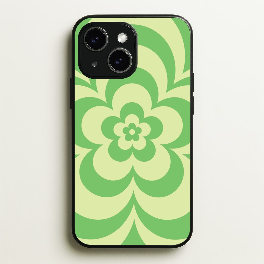 Green Abstract Flower Pattern - Floral Phone Case for iPhone 14 Plus