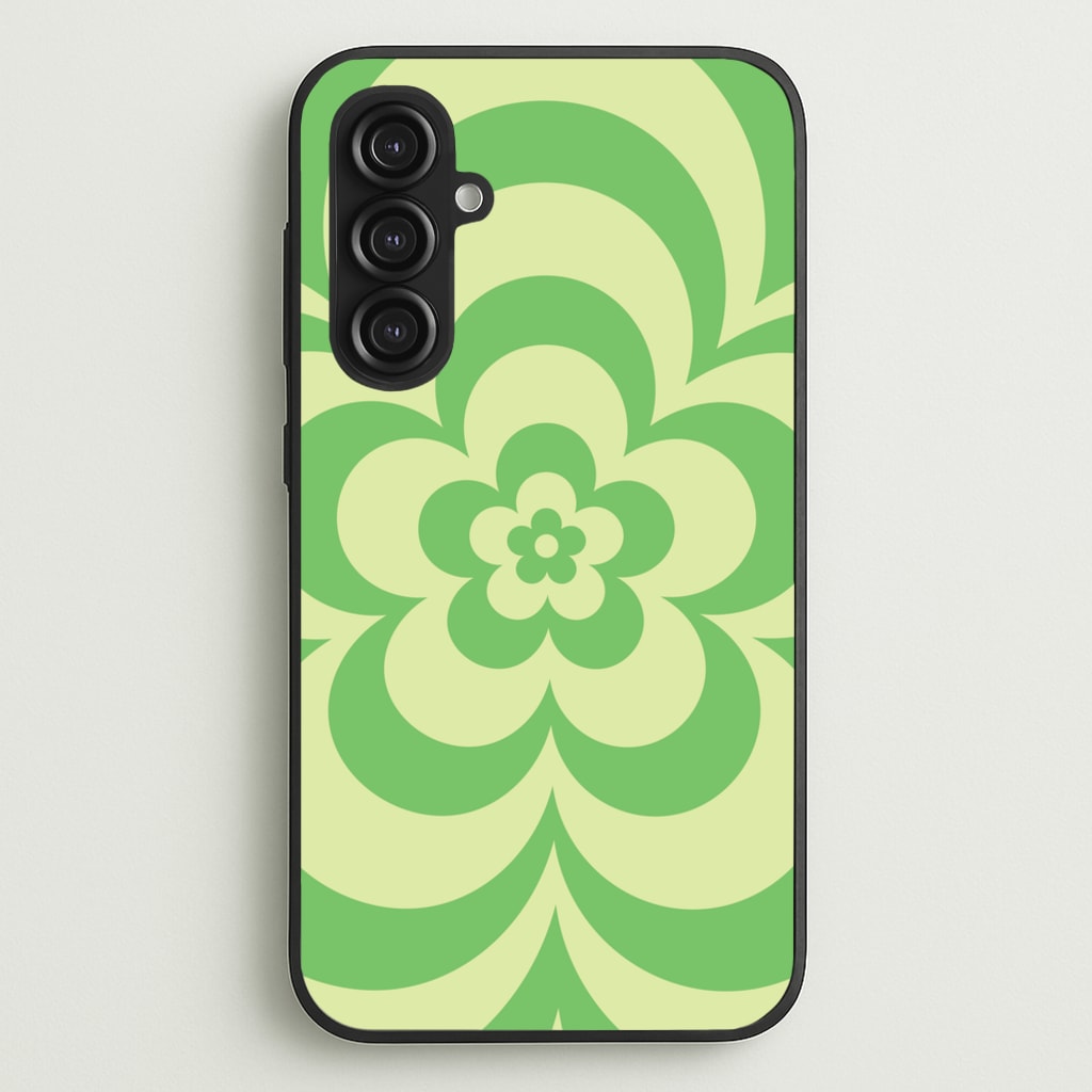 Green Abstract Flower Pattern - Floral Phone Case for Galaxy S23FE