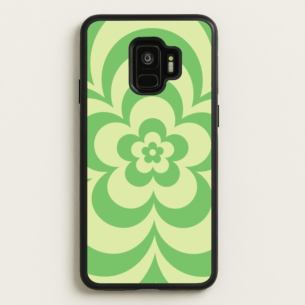 Green Abstract Flower Pattern - Floral Phone Case for Galaxy S9