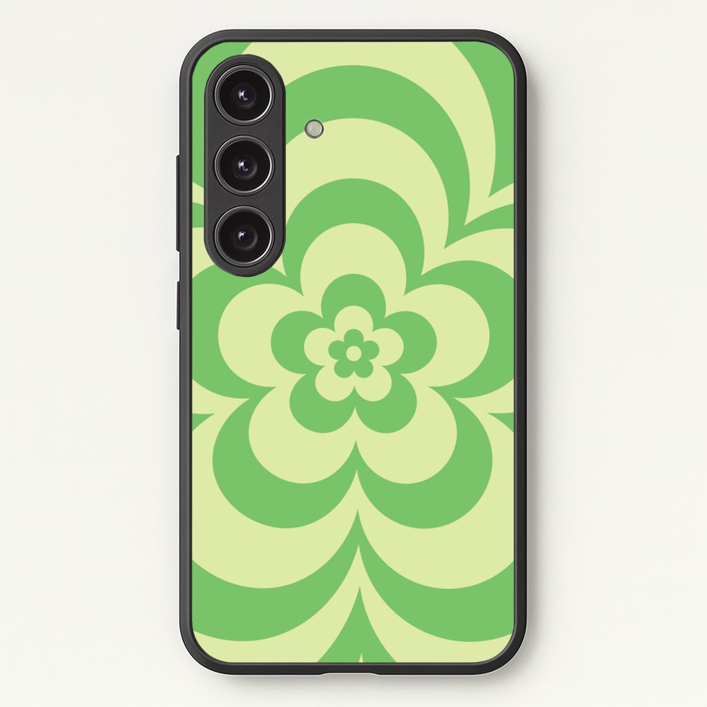 Green Abstract Flower Pattern - Floral Phone Case for Galaxy S24 Plus