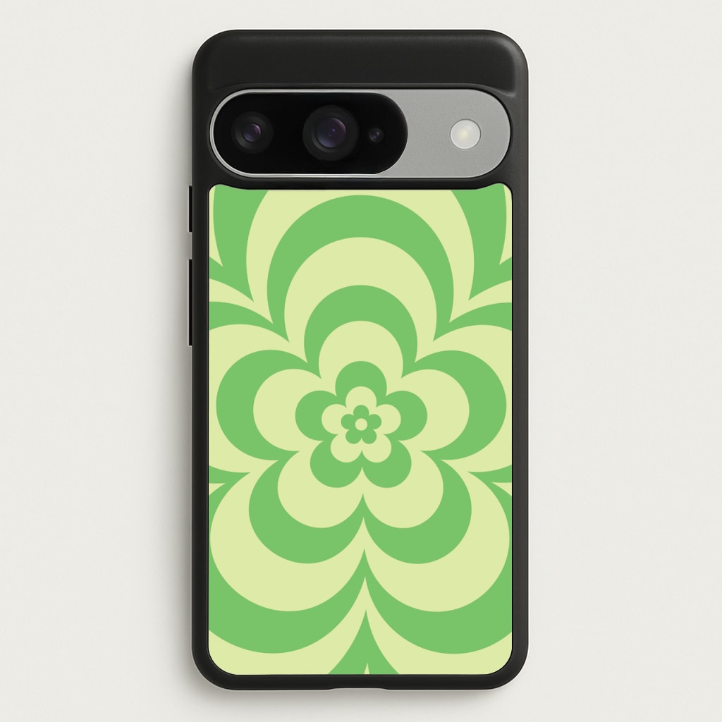 Green Abstract Flower Pattern Phone Case for Google Pixel 10 / 10 Pro