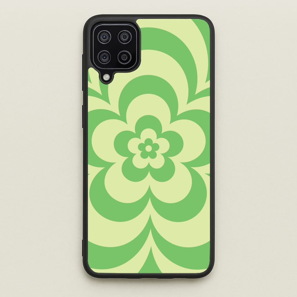 Green Abstract Flower Pattern - Floral Phone Case for Galaxy A12