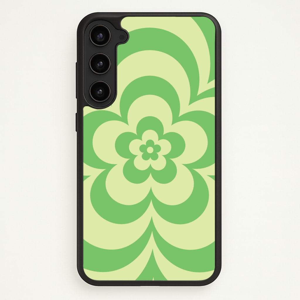 Green Abstract Flower Pattern - Floral Phone Case for Galaxy S23