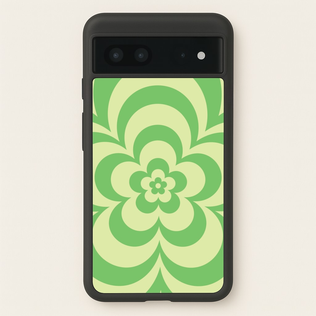 Green Abstract Flower Pattern - Floral Phone Case for Google Pixel 7