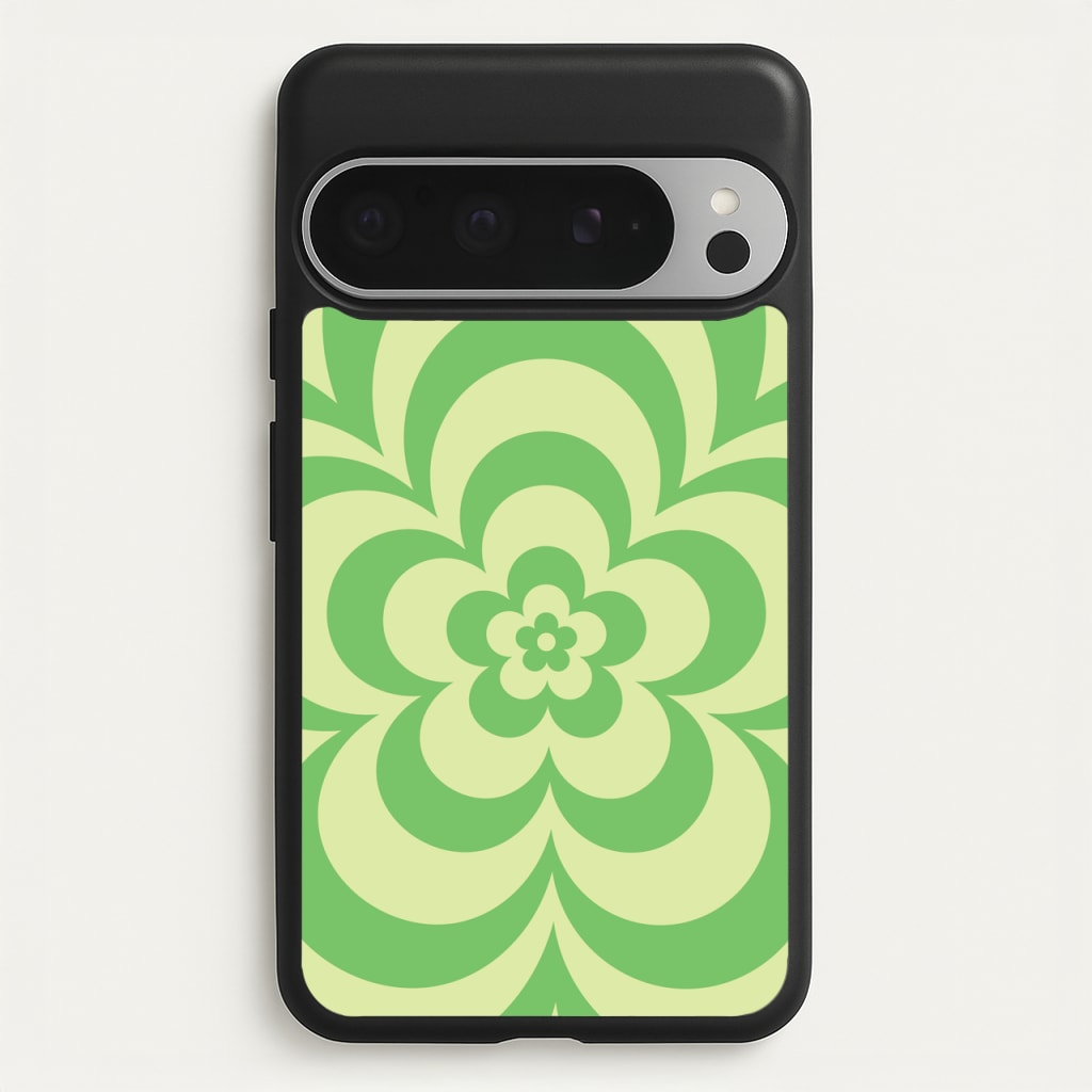 Green Abstract Flower Pattern - Floral Phone Case for Google Pixel 9 Pro XL