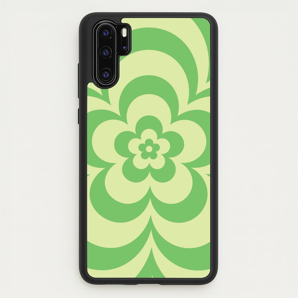 Green Abstract Flower Pattern - Floral Phone Case for Huawei P30 Pro
