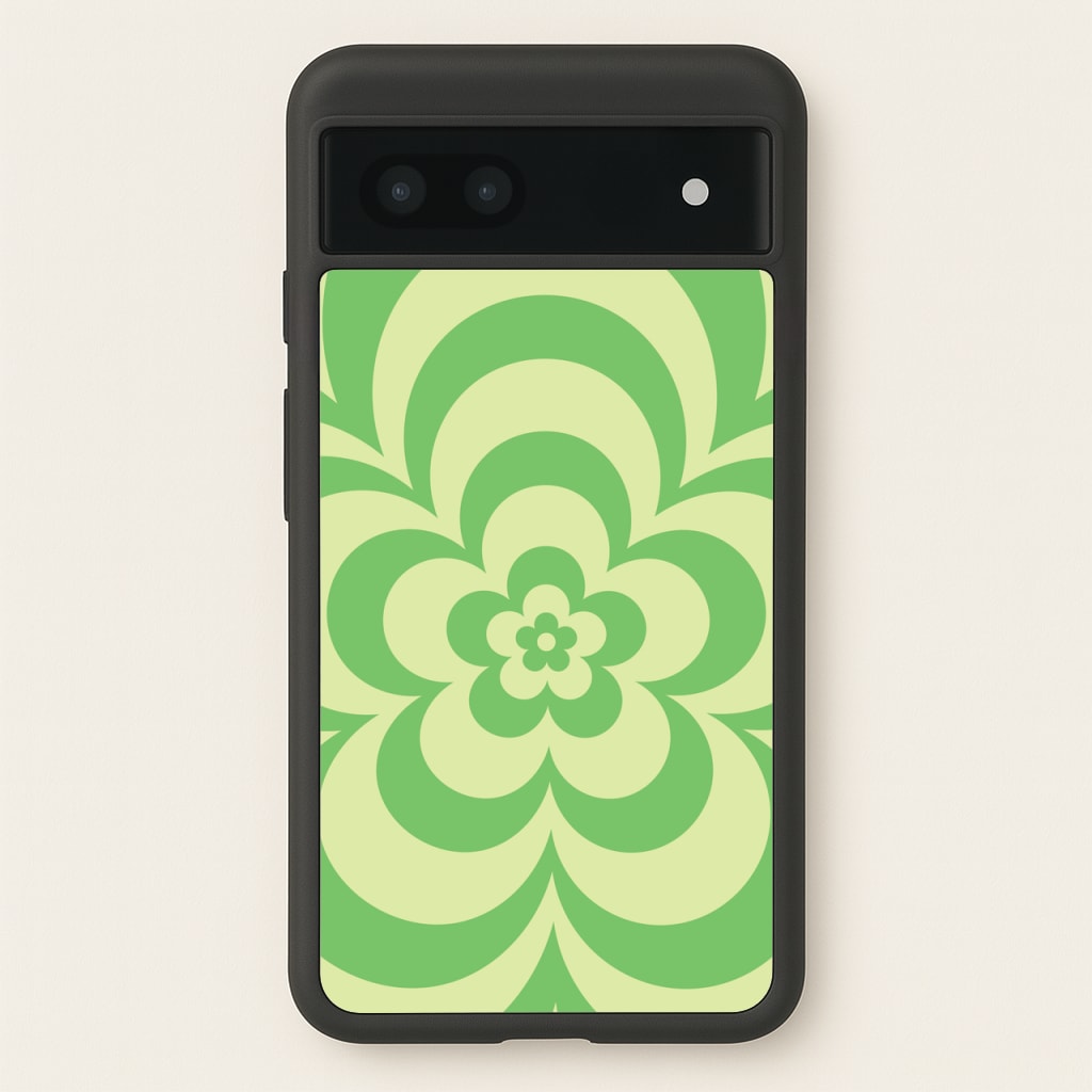 Green Abstract Flower Pattern - Floral Phone Case for Google Pixel 6a