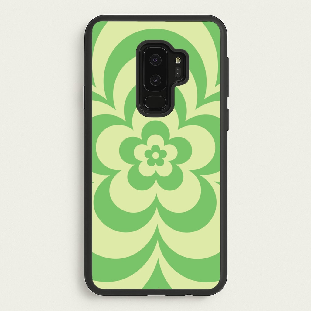 Green Abstract Flower Pattern - Floral Phone Case for Galaxy S9 Plus