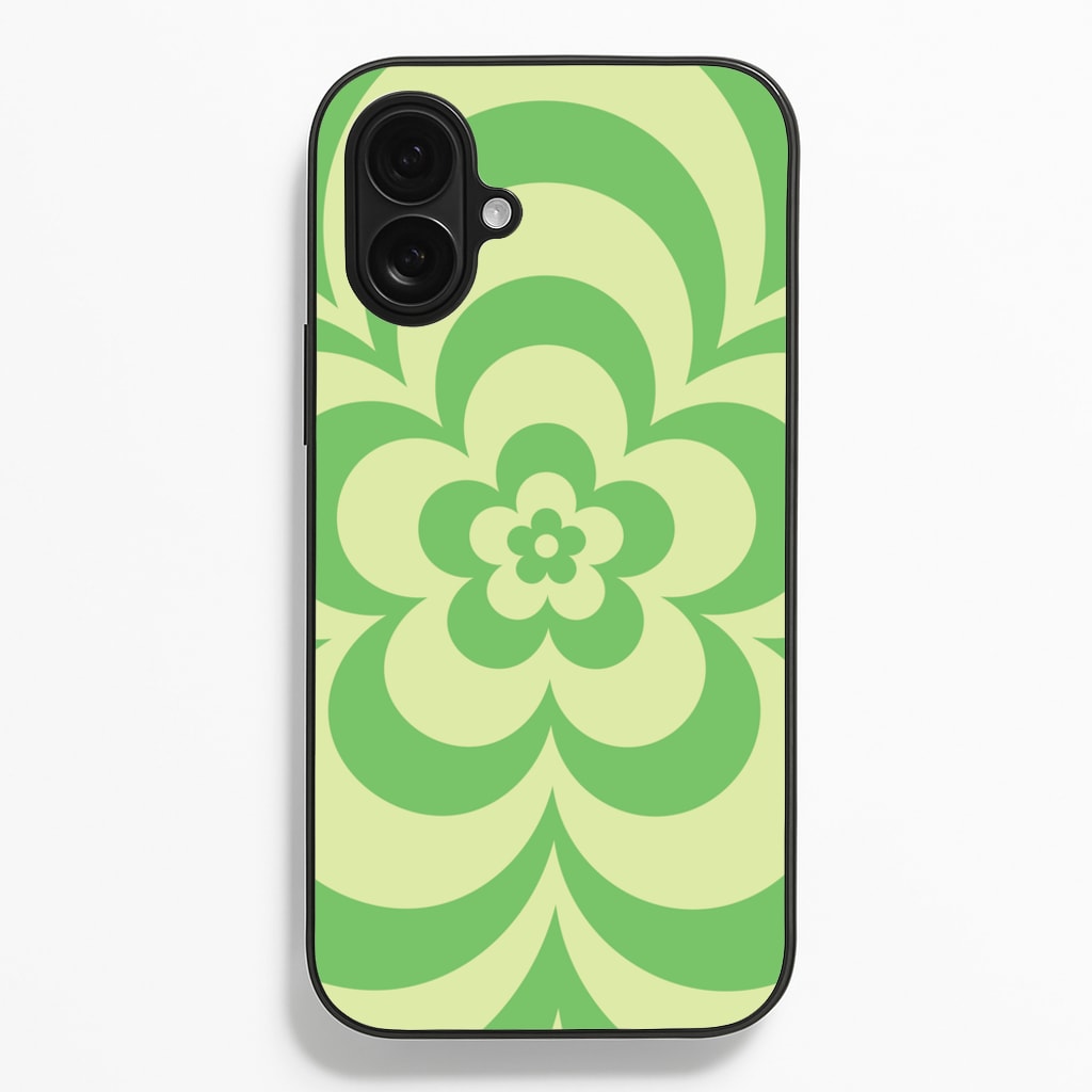 Green Abstract Flower Pattern Phone Case