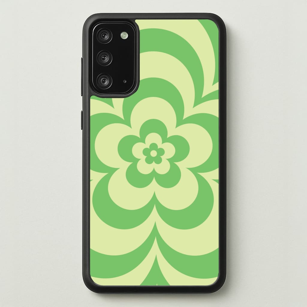 Green Abstract Flower Pattern - Floral Phone Case for Galaxy Note 20