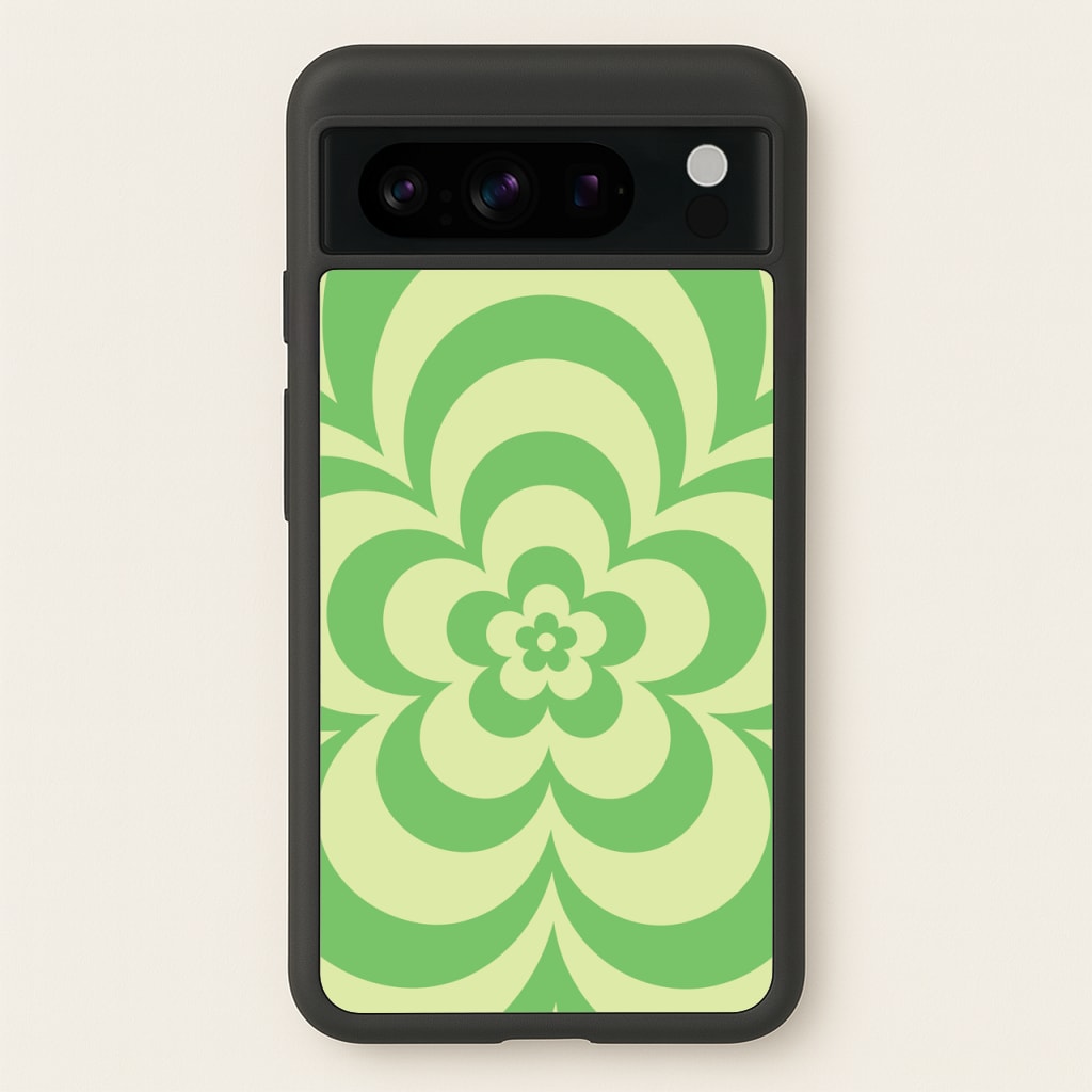 Green Abstract Flower Pattern - Floral Phone Case for Google Pixel 8 Pro
