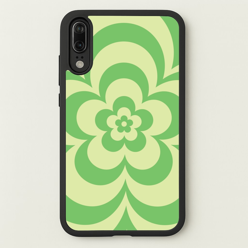 Green Abstract Flower Pattern - Floral Phone Case for Huawei P20