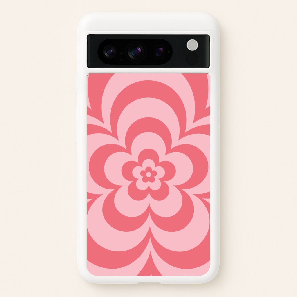 Pink Abstract Flower Pattern - Floral Phone Case for Google Pixel 8 Pro