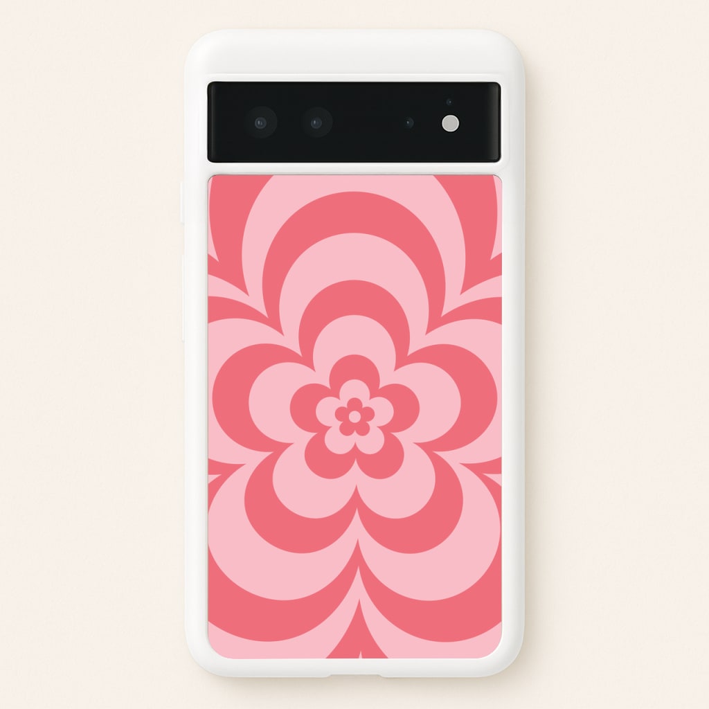 Pink Abstract Flower Pattern - Floral Phone Case for Google Pixel 6