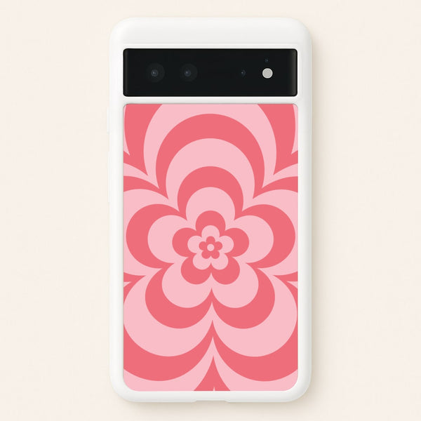 Pink Abstract Flower Pattern - Floral Phone Case for Google Pixel 6