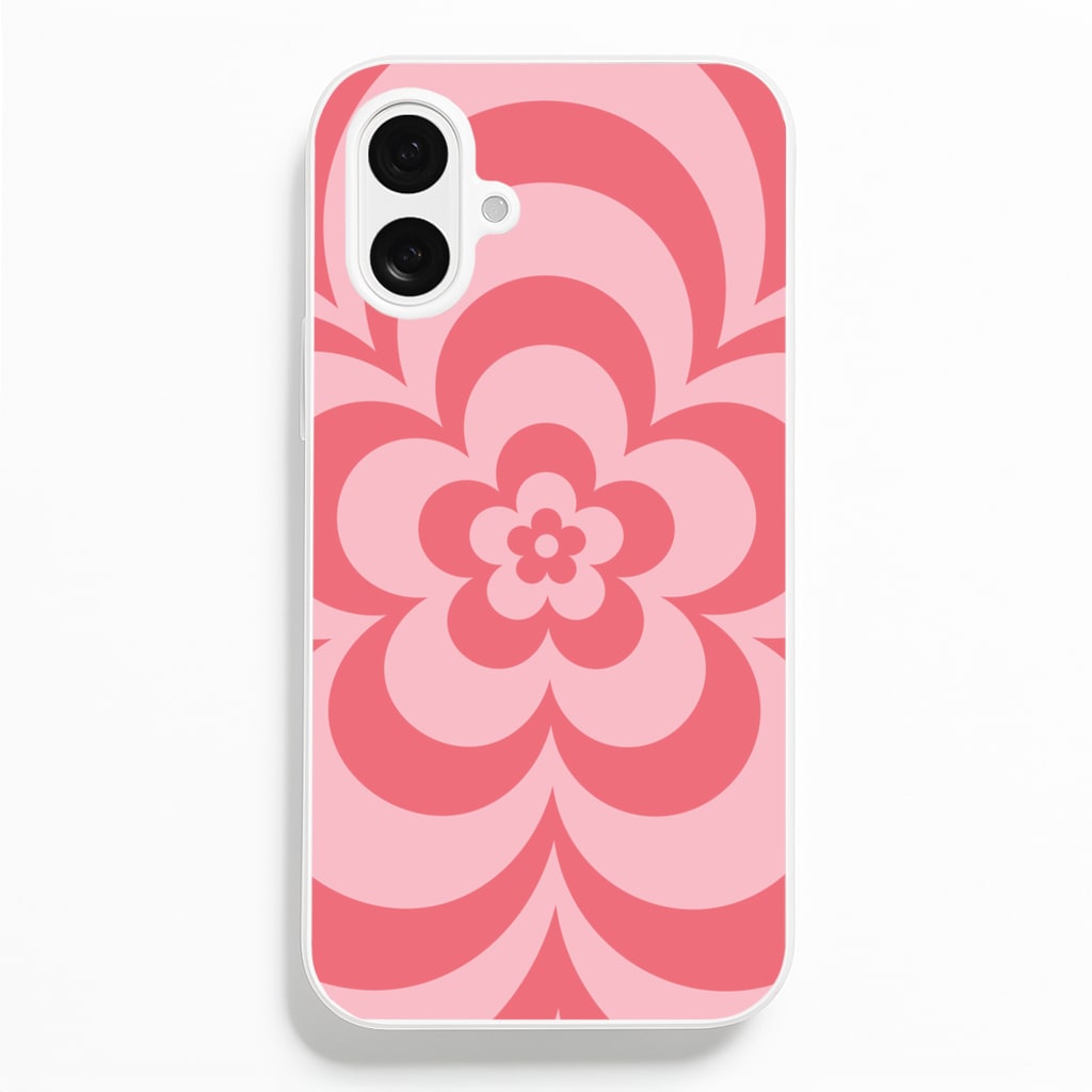 Pink Abstract Flower Pattern - Floral Phone Case for iPhone 16 Plus
