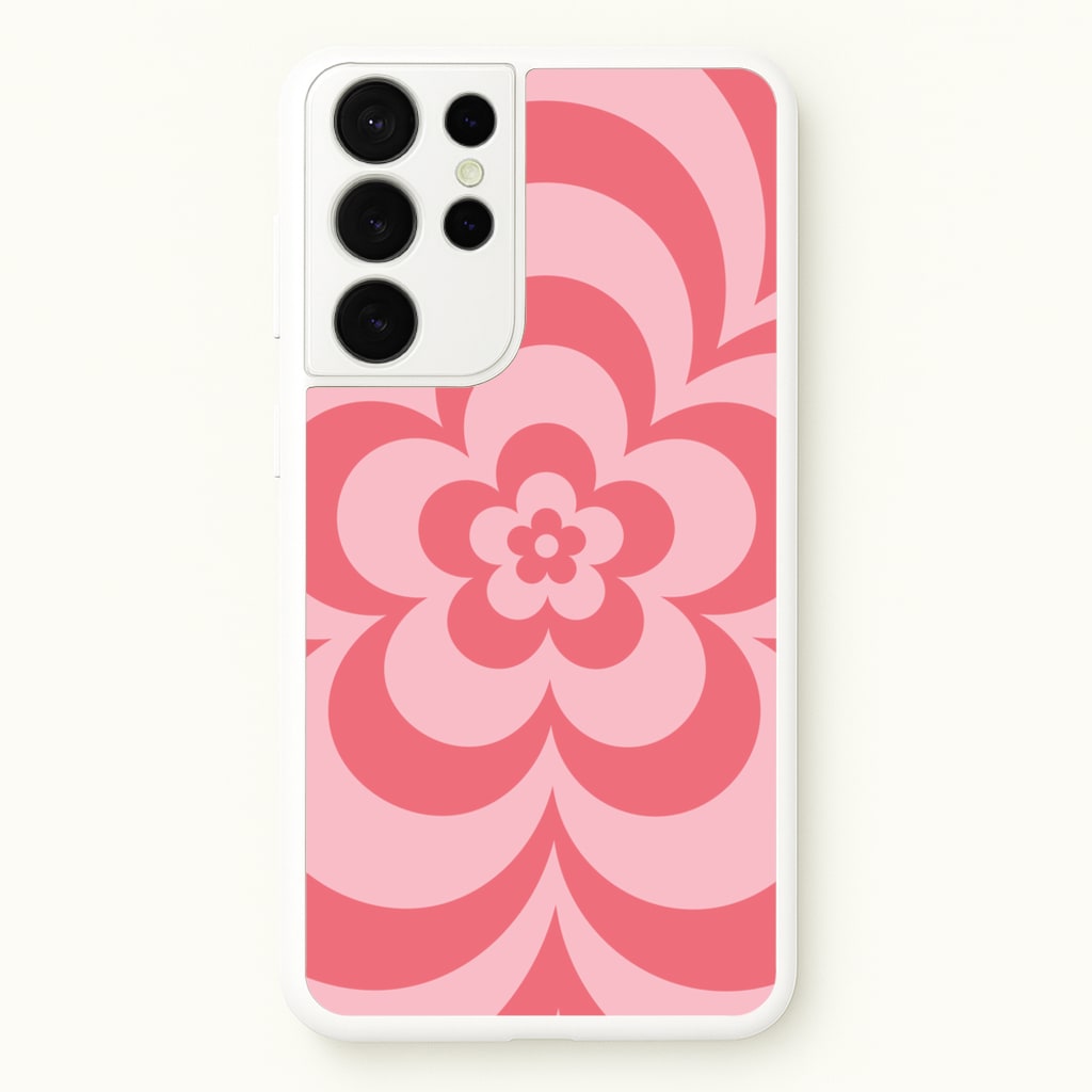 Pink Abstract Flower Pattern - Floral Phone Case for Galaxy S21 Ultra